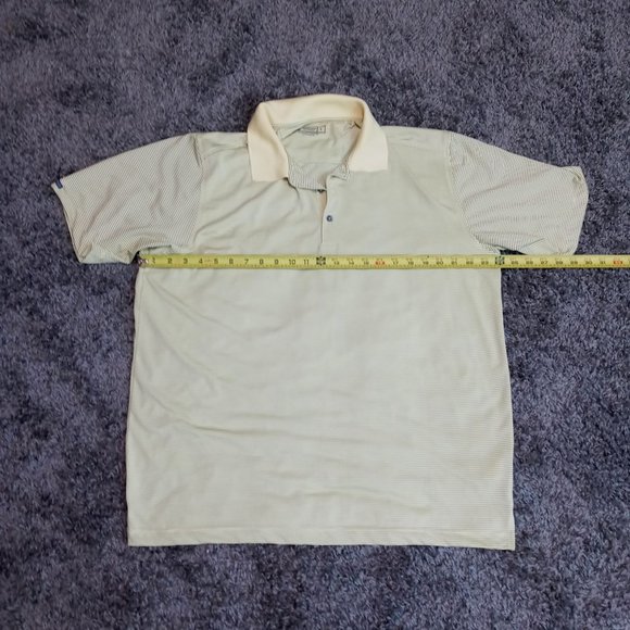 Bermuda Sands Mens size Large Golf Shirt Yellow black stripes short sleeve Polo - Picture 4 of 8